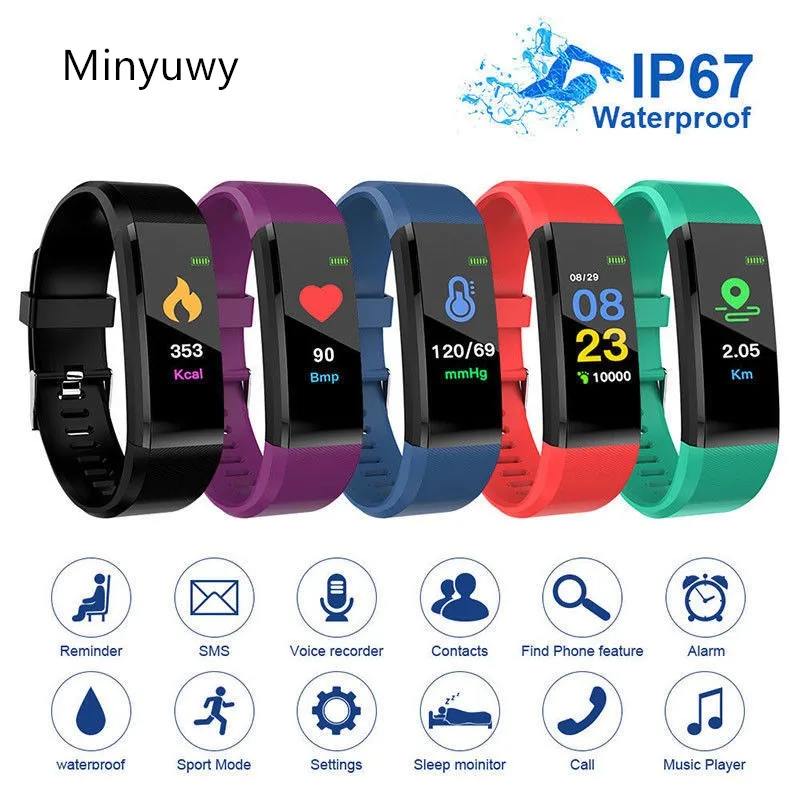 

Minyuwy Colorful Screen Smart Watch Fitness Wristband Activity Tracker Smart Wearable Device