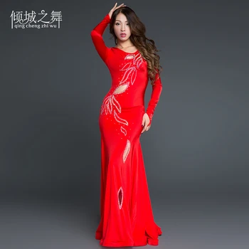 

YC025 Women's Belly Dance Suit Spandex Material Do Not Include Any Accessory Belly Dance Set Dress Belly Dance Black , Red