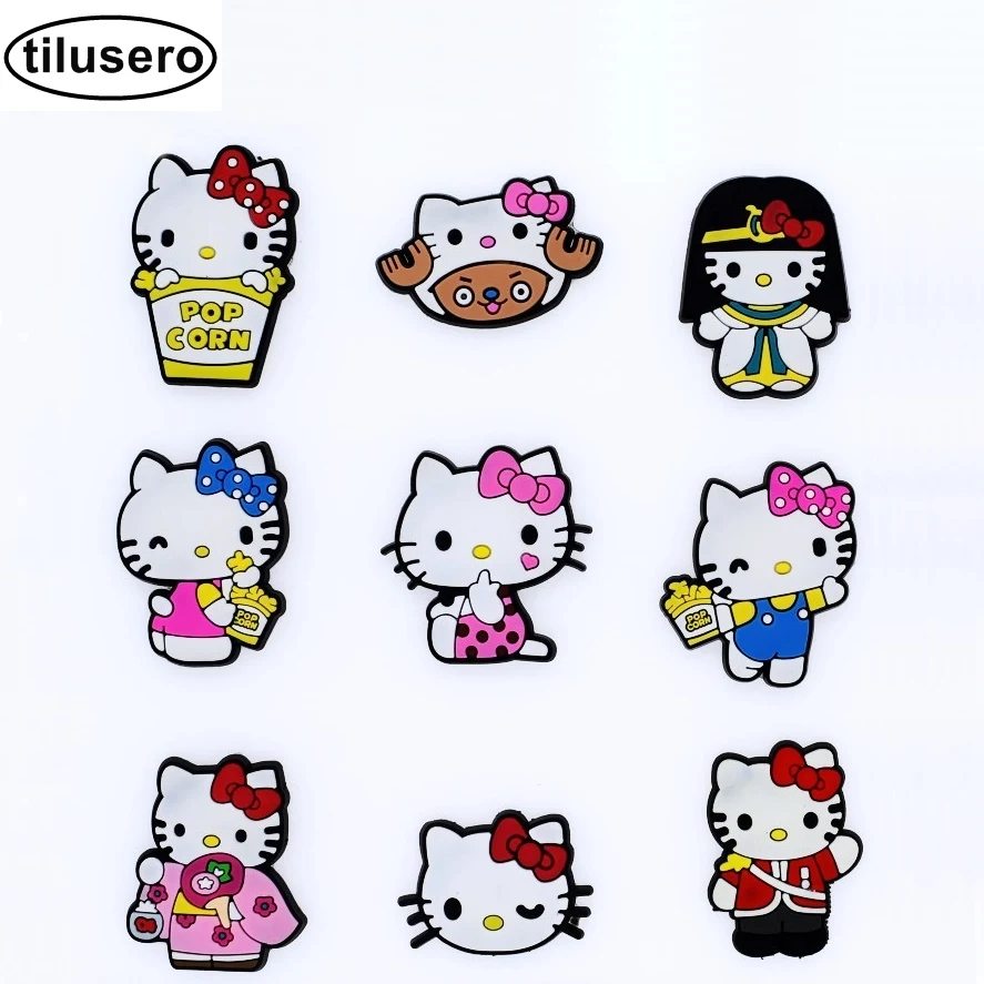 

1pc PVC kitty Shoe Charms Shoe accessories Shoe decoration Shoe Buckles Accessories Fit Bands Bracelets Croc JIBZ F026