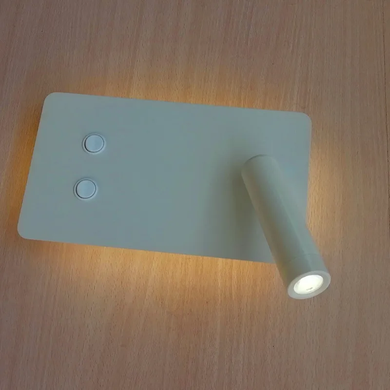 Topoch Bedroom Wall Reading Light 3w Integrated With Backlight 6w Topoch Bedroom Wall Reading Light 3w Integrated With Backlight 6w Dual Rocker Switches Black White Horizontal Vertical Mount