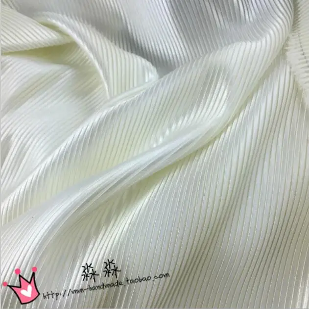 

3Meters Ruffle Pleated Folded Garment Fabric 21 Colors Pinstripe Accordion Pleated Silk Satin Crushed Electro-Optic Skirt Fabric