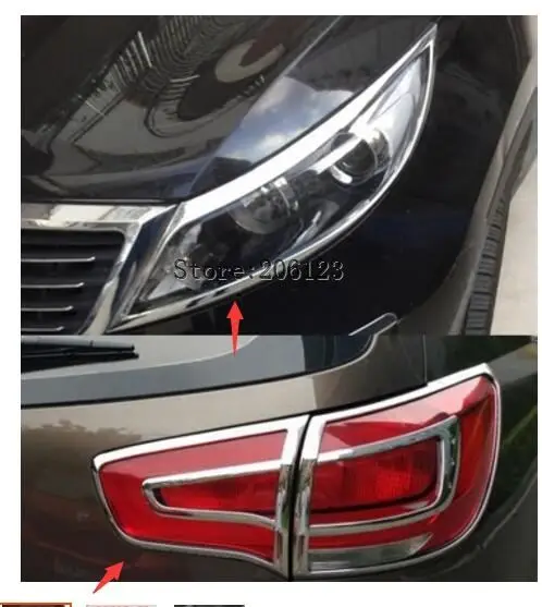 4 Pcs For Kia Sportage 2011 2012 2013 2014 2015 ABS Chrome Rear Tail Light Lamp