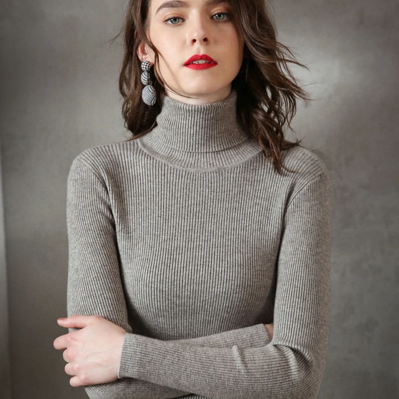 GejasAinyu 2018Autumn Winter fashion Women Sweater New Turtleneck Pullover Cashmere sweater knitting pullover Sweater Tops Sweaters
