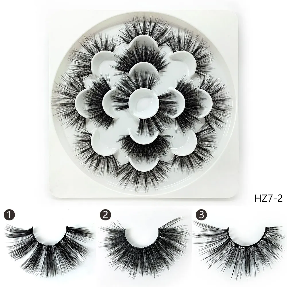 

NEW 7 Pairs Multi pack 25mm long lashes 100% Mink Eyelashes Soft Dramatic Volume Fake Lashes Reusable Thick False Eyelashes