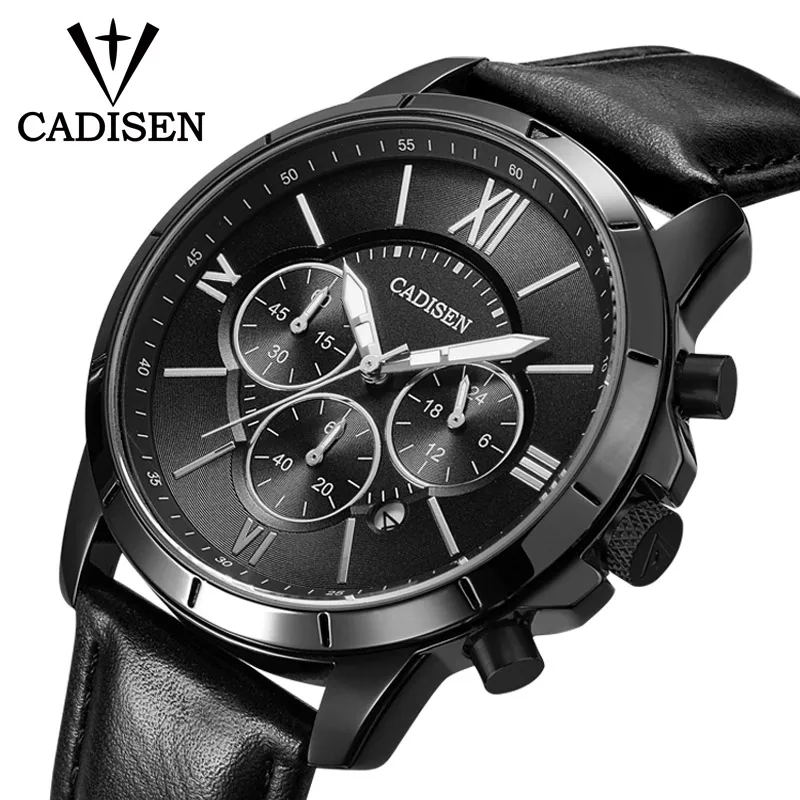 

2019 CADISEN Fashion Sport Men Watches Business Brand Luxury Quartz Waterproof male Wrist watches Top Military Relogio Masculino