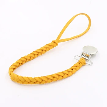 

Leather Braided Dummy Clip Outdoor Tool Baby Feeding Long Anti-lost Solid Home Pacifier Chain Soother Accessories Holder Infant