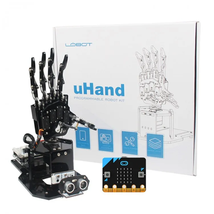 UHandbit с открытым исходным кодом Роботизированная ручная незавершенная 180 ° планка Антабки управление приложением w/o w Micro: bit основная плата
