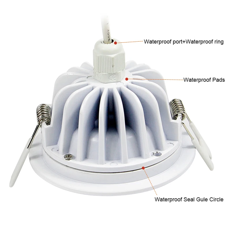 Günstige [DBF] IP65 Wasserdichte LED Downlight 5 W 7W 9W 12W 15W LED Spot licht für Bad LED Einbau Decke Lampe AC 110V 220V
