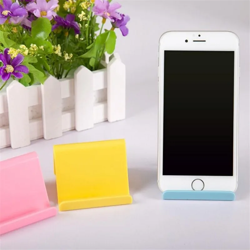 

Mini Portable Fixed Phone Holder Cute Phone Stand Plastic Storage Rack Candy Color Mobile Phone Stand 9.13