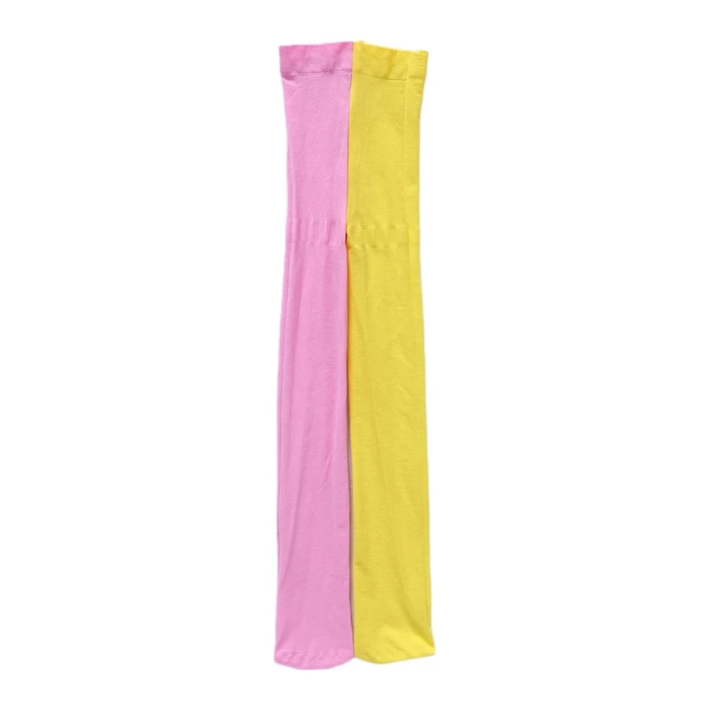 Модные дизайнерские леггинсы для девочек двойной карамельного цвета теплый чулки детские колготки, трусы#330 - Цвет: PKFY