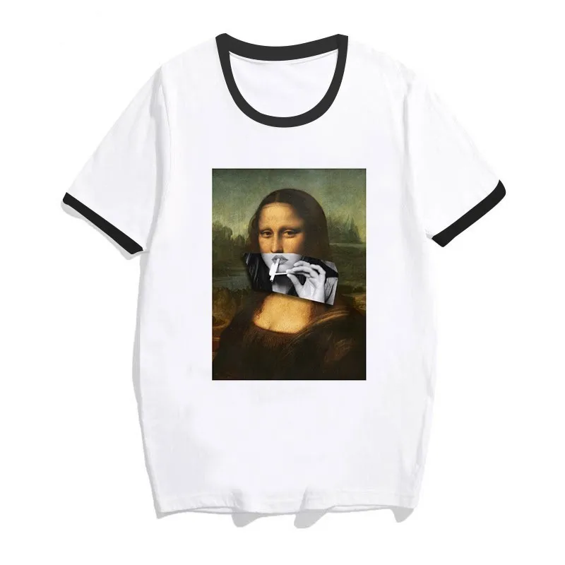 

Women T Shirt Harajuku Mona Lisa T Shirt Women Tshirt Female Tee Shirt Femme Tops Aesthetic Women Clothes 2019 Gothic Streewear