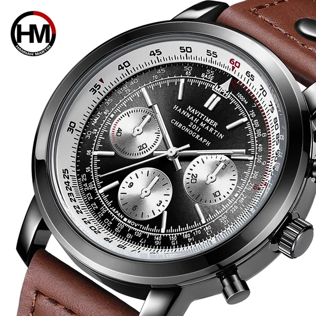 Leather Sports Military Army Quartz Watch Men Japan Movement Waterproof Male Top Leather Sports Military Army Quartz Watch Men Japan Movement Waterproof Male Top