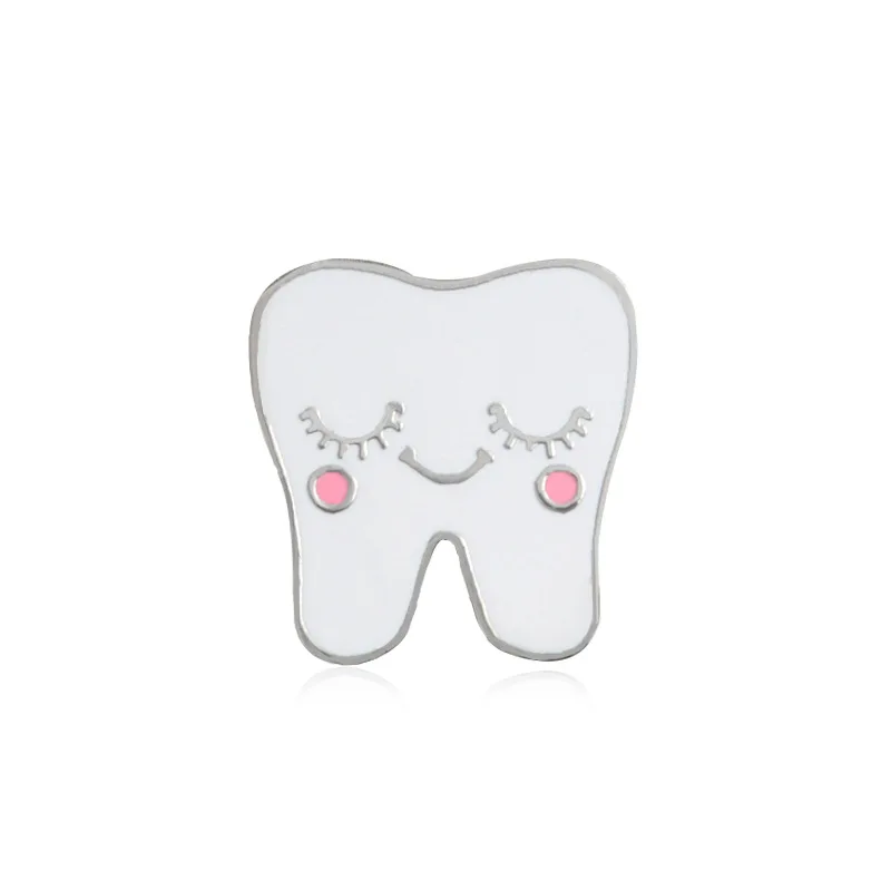 

Cute Cartoon White Teeth Brooch for Women Creative Doctor Nurse Clothes Bag Badge Dentist Enamel Pins Brooches Gifts Jewelry
