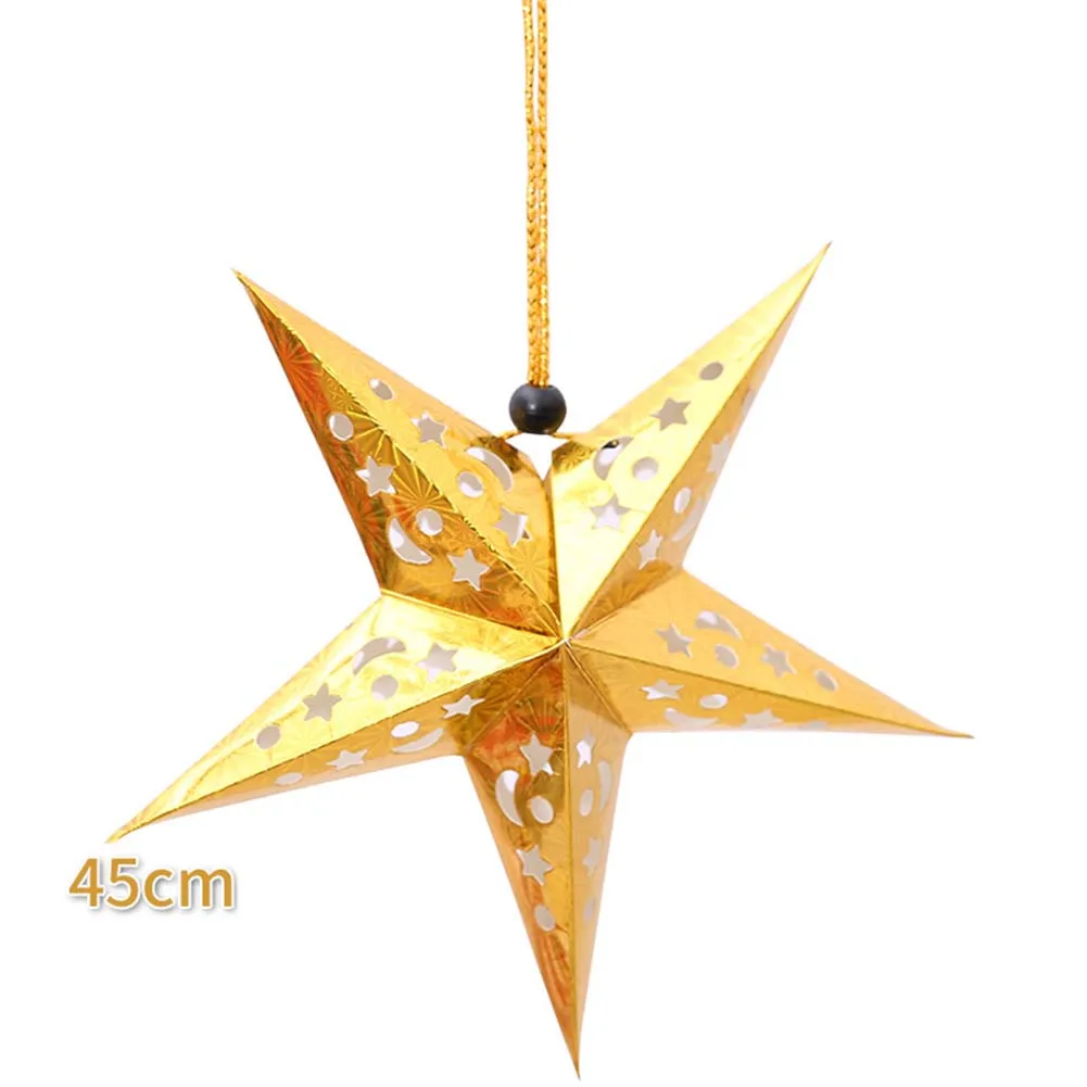 30/45/60 см Диаметр пять звезд Бумага звезда декоративная ткань Бумага звезда Фонари висит звезды для торжественных событий для рождественской вечеринки декор