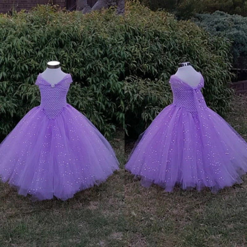

Lavender Gown Tutu Dress Stunning Princess Tulle Baby Girl Tutu Dresses Purple Glittery Gown Dress Inspire Lavender Girls Dress