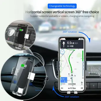 

Car Interior Accessories Cell Phone Holder Wireless Charger Car Air Vent Suction Mount Holder Charger Automatic Clamping Fast