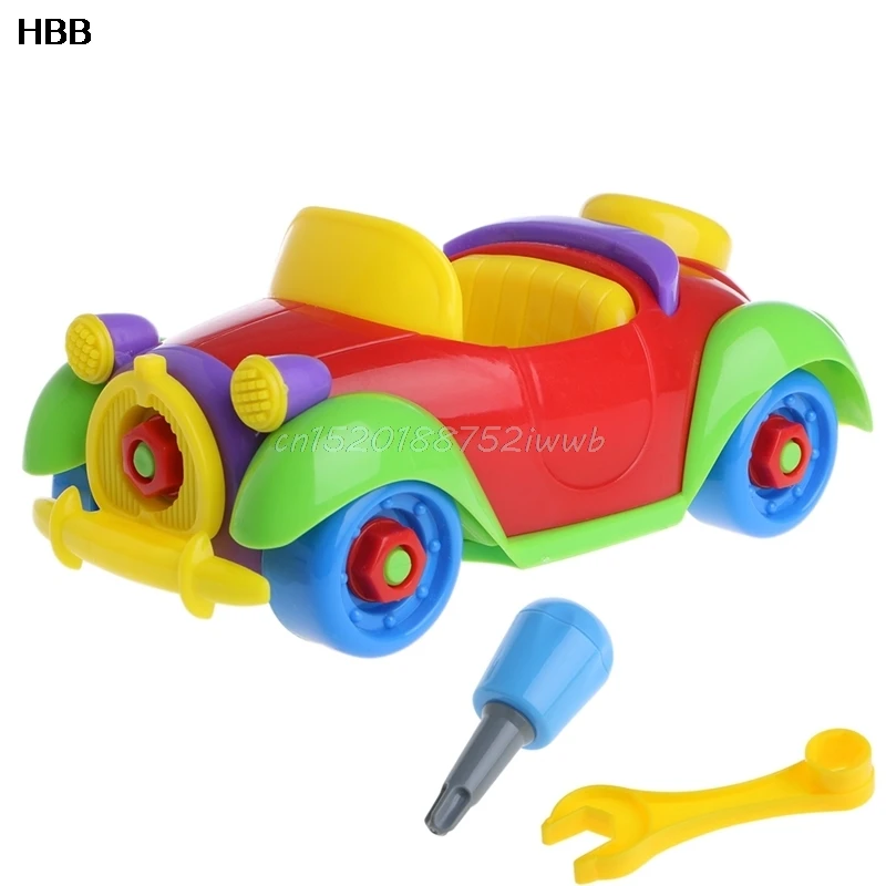 Baby Kid Colorful Car Puzzle Assembly Early Educational Toy DIY Creative Bricks T026
