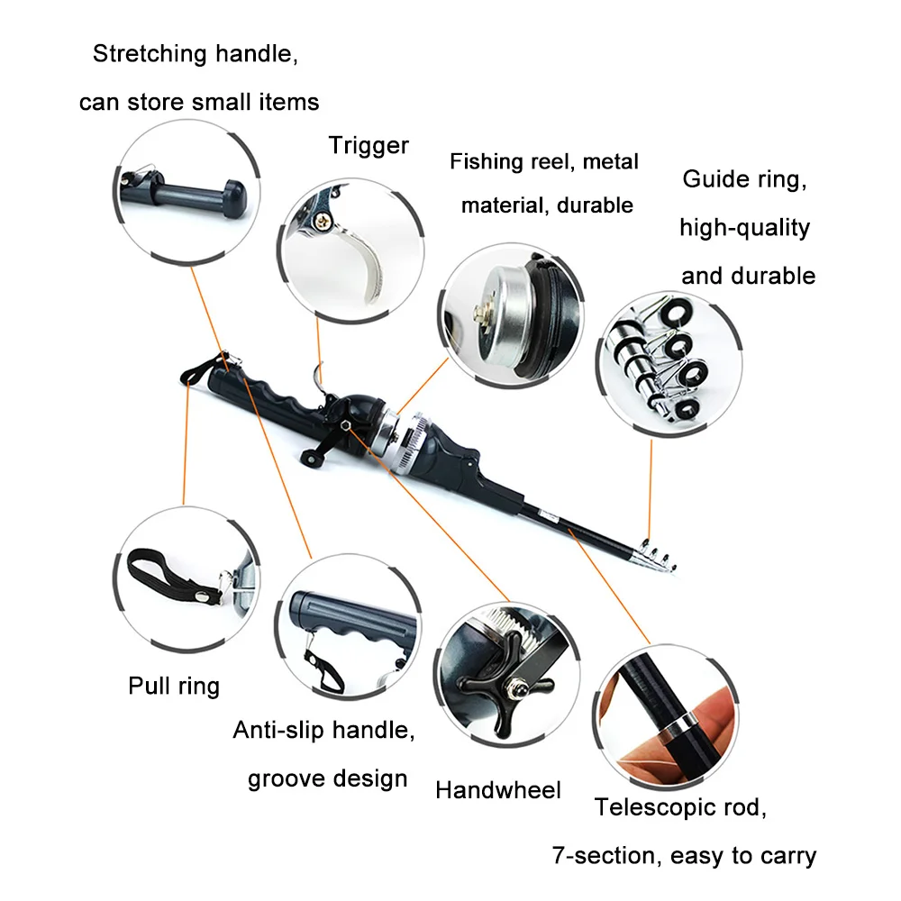 Портативная карманная телескопическая мини-Удочка в форме ручки, складная удочка с катушкой, колесо, Лидер продаж
