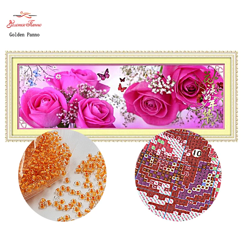 

Golden Panno,Needlework,DIY,beads,Cross stitch,Embroidery stitch,Precise Printed painting,plant Pattern,safflower