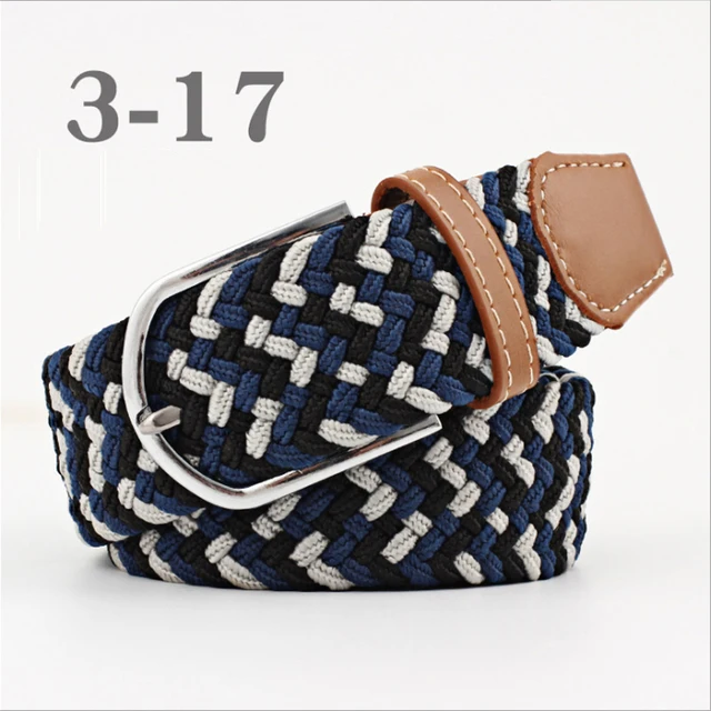 ZLD 60 Colors Female Casual Knitted Pin Buckle Men Belt Woven Canvas Elastic Expandable Braided Stretch Belts For Women Jeans 38