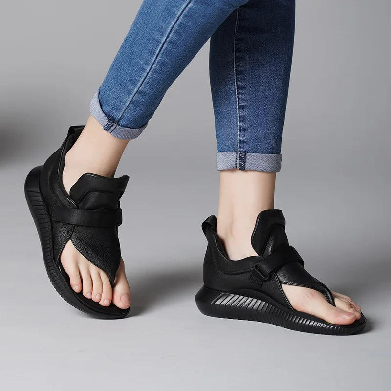 Women Leather Sandals Low Heels Black Summer Shoes Flip Flops 2019 Handmade  Genuine Leather Women Sandals Gladiator Shoes Brand - buy at the price of  $69.59 in aliexpress.com | imall.com