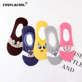 

[COSPLACOOL]Cute Cartoon Women Comfortable Spring Summer Short Socks Calcetines Invisible Socks Non Slip Skarpetki Meias Sokken