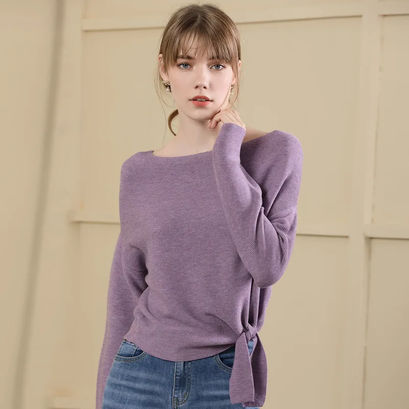 2018 New arrival knitting long sleeve pullover sweater women for Autumn And Winter wool blend knitting sweater woman 18070