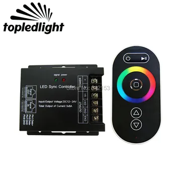 

DC12V-24V 24A RGB Controler LED Sync Controller With 6 Buttons Touch Panel RF Remote Control Portable Lighting Accessories