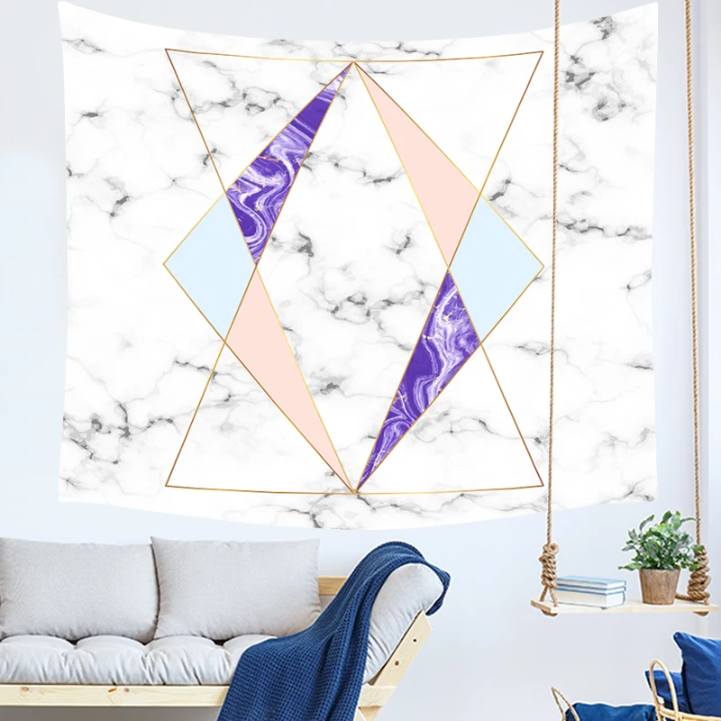 Мраморный принт гобелен розовый и золотой скандинавские стены Подвесной Настенный Декор современный Декор Спальни геометрический коврик одеяло