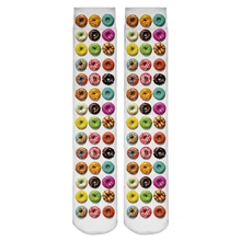 High Quality Harajuku Women Socks Long 3D Full Print Realistic Food Donuts Fashion Casual Fitness Hosiery