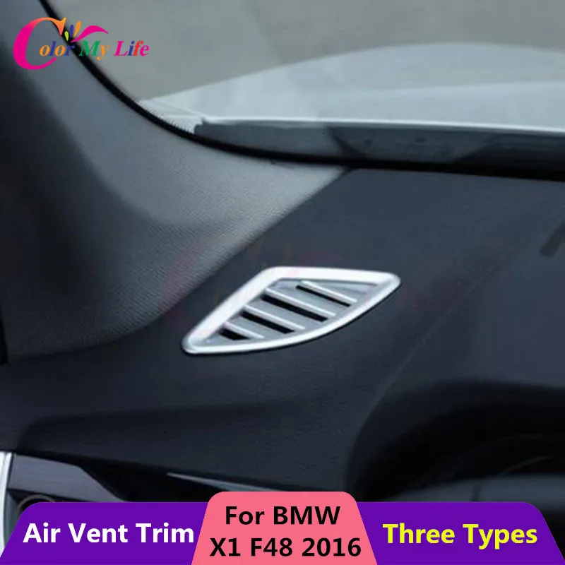 

2Pcs/Set Car Front Air Vent Protection Trim Air Conditioning Decoration Cover Sticker for BMW X1 F48 2016 2017 Auto Accessories