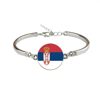 Флаг сербии Браслеты страна флаг сербии ювелирные изделия, браслеты - Окраска металла: c1