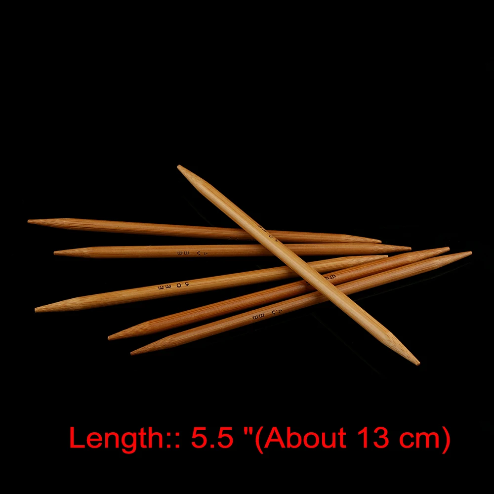 55 шт./компл. 11 размеров 5 ''13 см Обугленный Бамбук крючком Вязание иглы Набор с двойным ремесло вязать инструменты