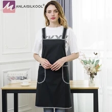 

Womens Convenient Faux Leather Waitress Apron Waterproof Kitchen Cafe Commercial Restaurant Cooking Aprons