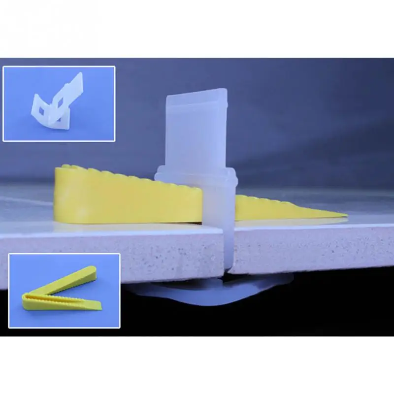 

100pcs/lot Plastic Tile Leveling System 50 Clips+50 Wedges Tile Leveler Spacers Lippage Tile Leveler Constraction Tool Parts