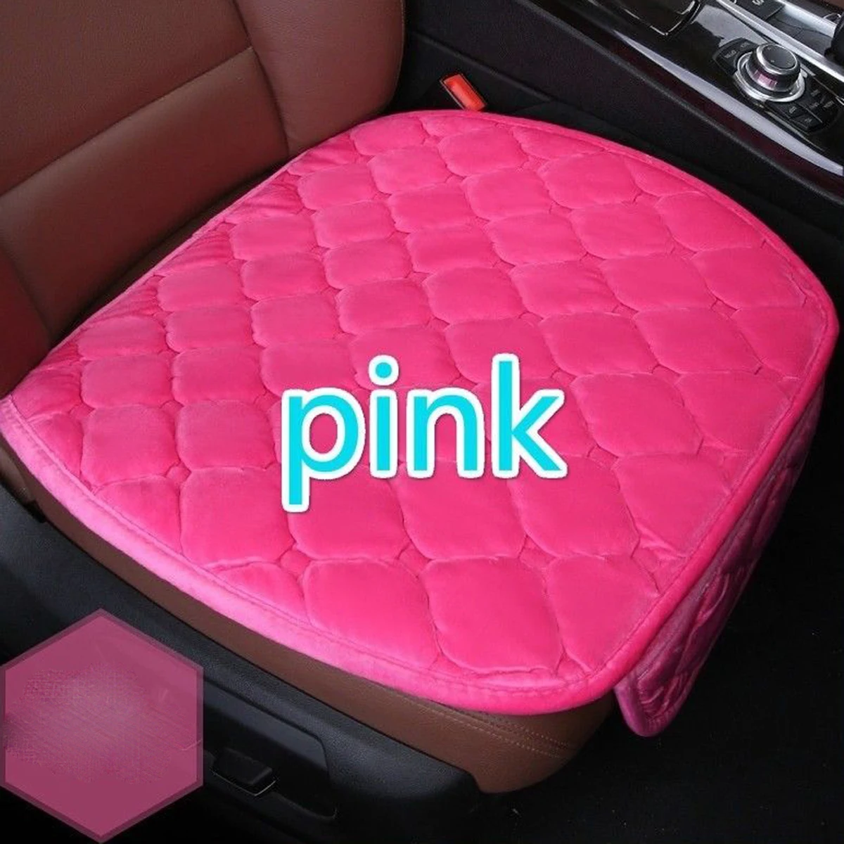 Модная однотонная Универсальная мягкая подушка для сиденья автомобиля, Массажная подушка для автомобиля, защита салона автомобиля - Цвет: Розовый