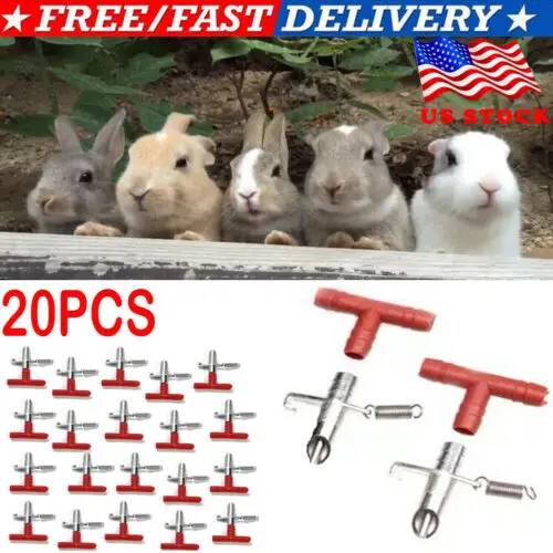 

Pet Products 20Pcs Rabbit Water Feeder Rodent Rabbit Ferret Mouse Nipple Water Drinker Fresh Water Watering Supplies