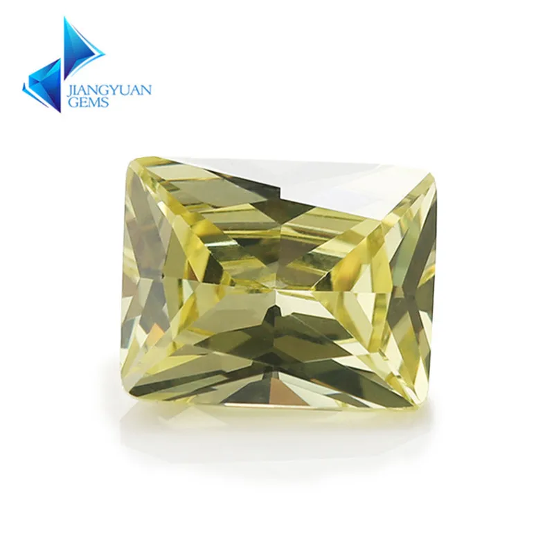 Оливковый цвет прямоугольной формы CZ камень 5A 2x3-5x10mm искусственные камни