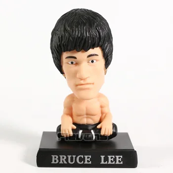 

Kungfu Star Bruce Lee Bobble Head Doll PVC Figure Phone Holder Model Toy