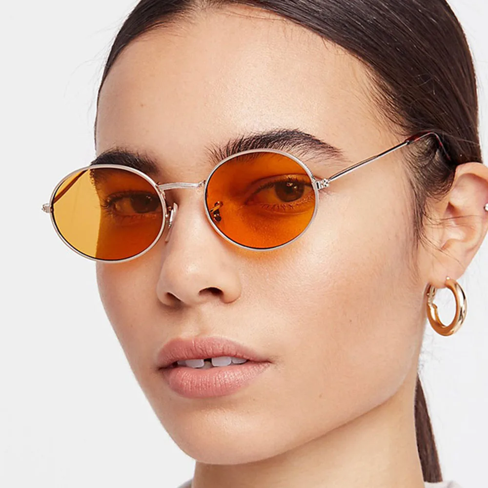 

Brand Small Oval Glasses Women's Round Sunglasses Men Hip Hop Rap Vintage 2018 Fashion Ladies Sunglasses Cheap Retro Sun Shades