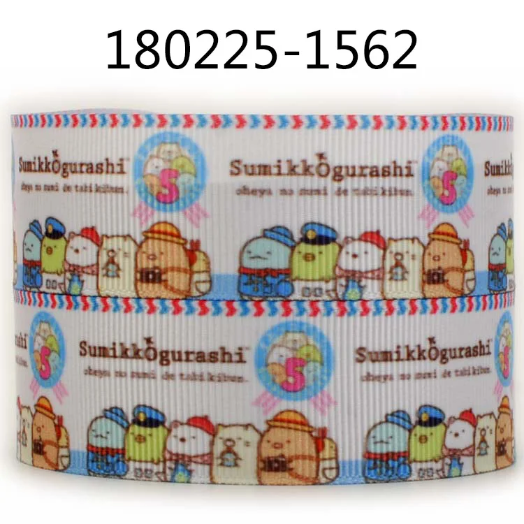 7/" 22 мм 10 ярдов мультфильм Sumikko gurashi ленты Печатные лента на голову - Цвет: 180225-1562