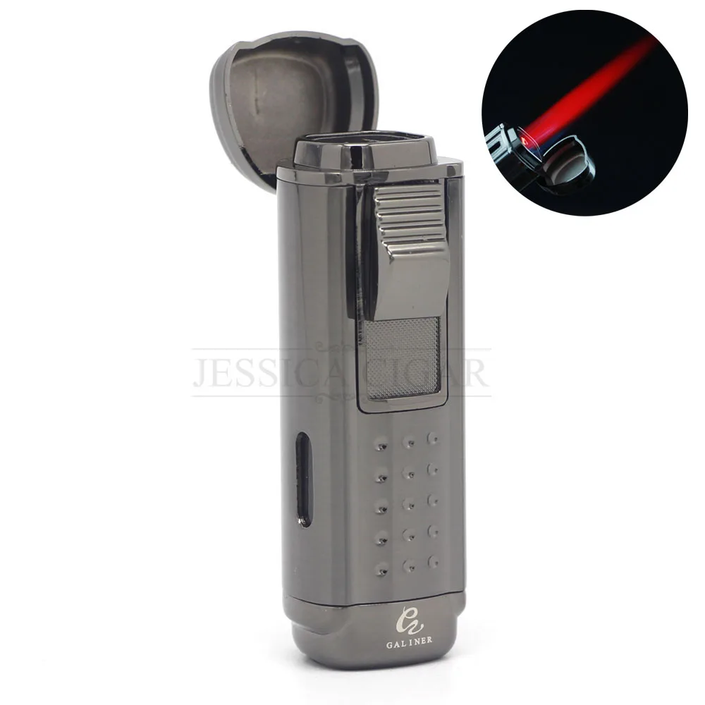 COHIBA Refillable Butane Gas Lighters 4 Torch Metal Cigar Cigarette