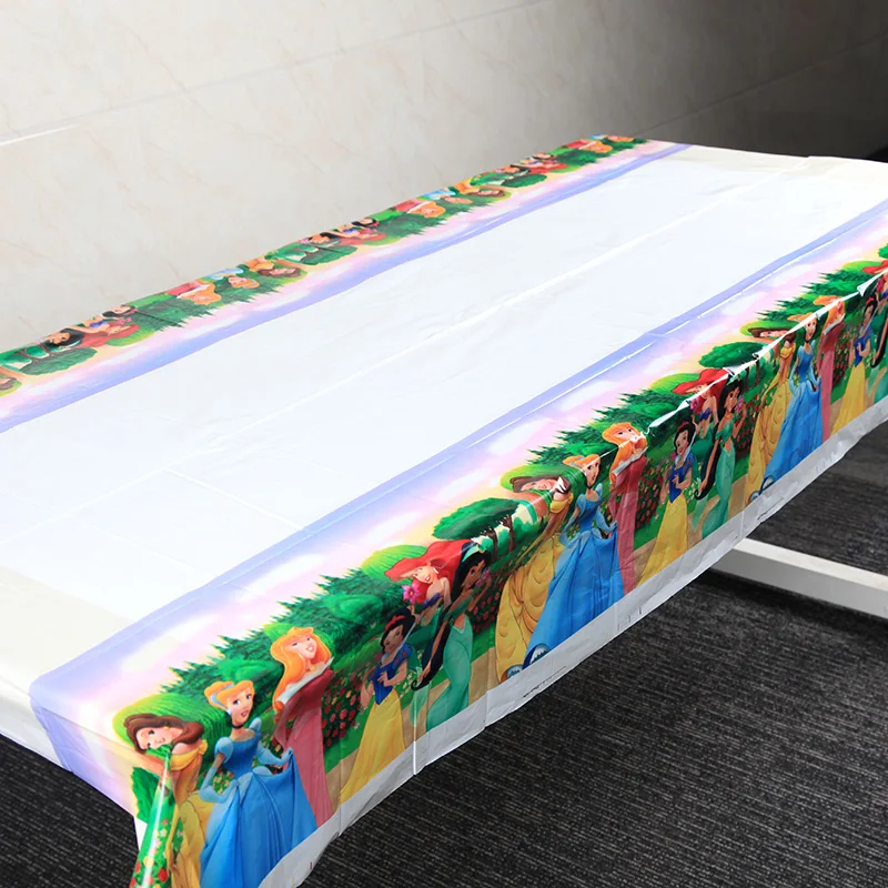 1pcs Disney Princess series theme table cover Party Supplies Disposable Tablecloth Kids Birthday Party Decoration 108x180cm