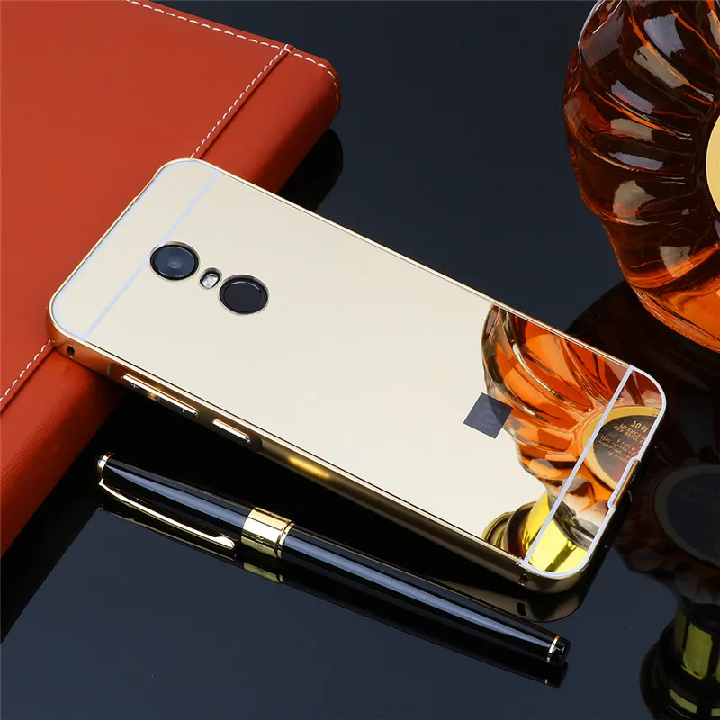 

Xiaomi Redmi 5 5Plus Mirror Case Plating Metal Frame Cover with Mirror Back Cover Hard Case for Xiaomi Redmi 5Plus Hongmi 5 Plus