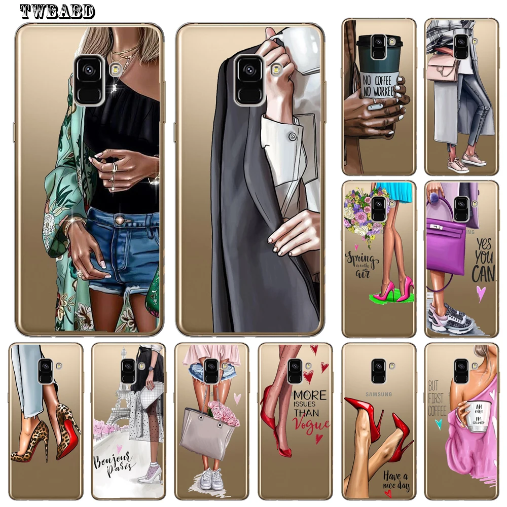 

Fashion Girl Case For Cover Samsung Galaxy J330 Coffee Man Case for Samsung J330 J530 J730 J2 J4 J6 J8 2018 Etui