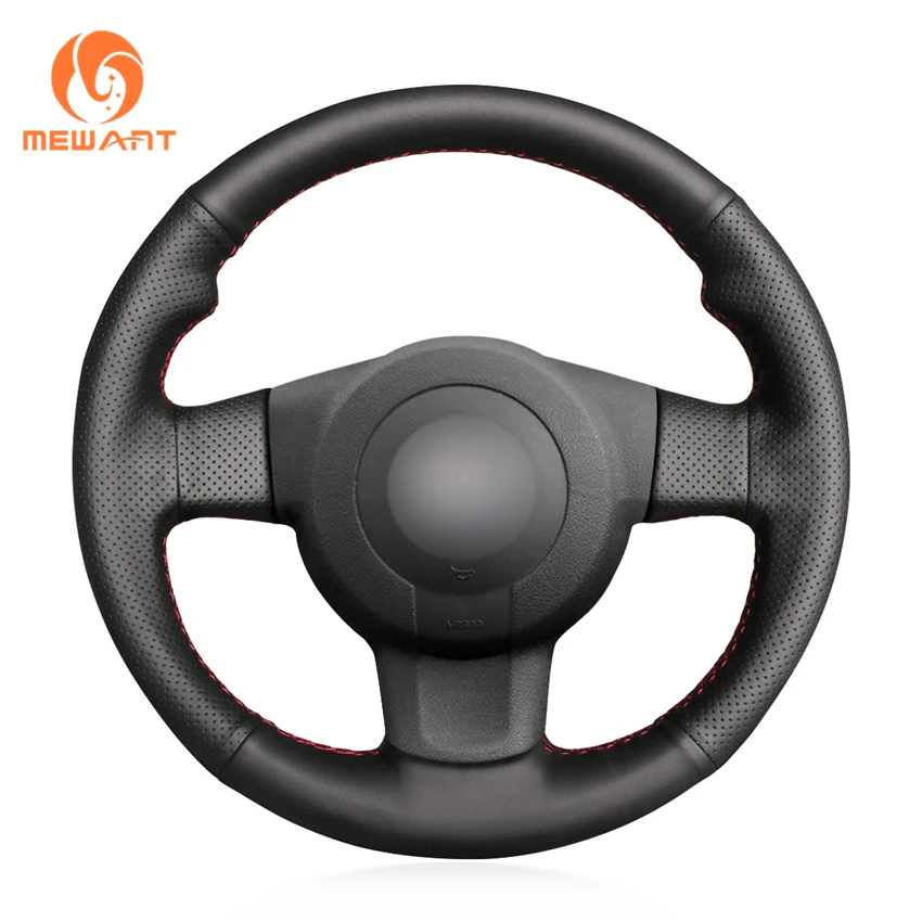 

MEWANT Black Artificial Leather Car Steering Wheel Cover for Seat Leon (1P) FR 2007 Leon (1P) Cupra 2007 Ibiza (6L) FR 2006