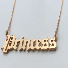 Personalized Name Necklaces for Women Customized Nameplate Necklaces Custom Name Necklace Old English style Name Jewelry romantic custom infinity name necklace personalized two nameplate promise charm necklaces valentine s day gift women jewelry bff