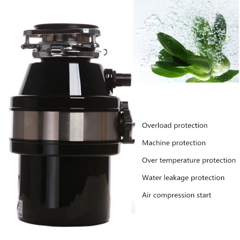 

Food Waste Disposer With Air Switch 900ml Extra Capacity High-sensitivity Protection System For Kitchen