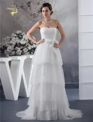 Jeanne Love белый Louisvuigon Vestido De Noiva Robe De Mariage свадебные платья трапециевидной формы Тюль Свадебные 2019 YN 9280