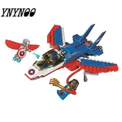Ynynoo 10673 Бела Marvel Super Герои Капитан Америка Jet преследование супер Адаптоид Building Block кирпичики игрушки подарок для детей